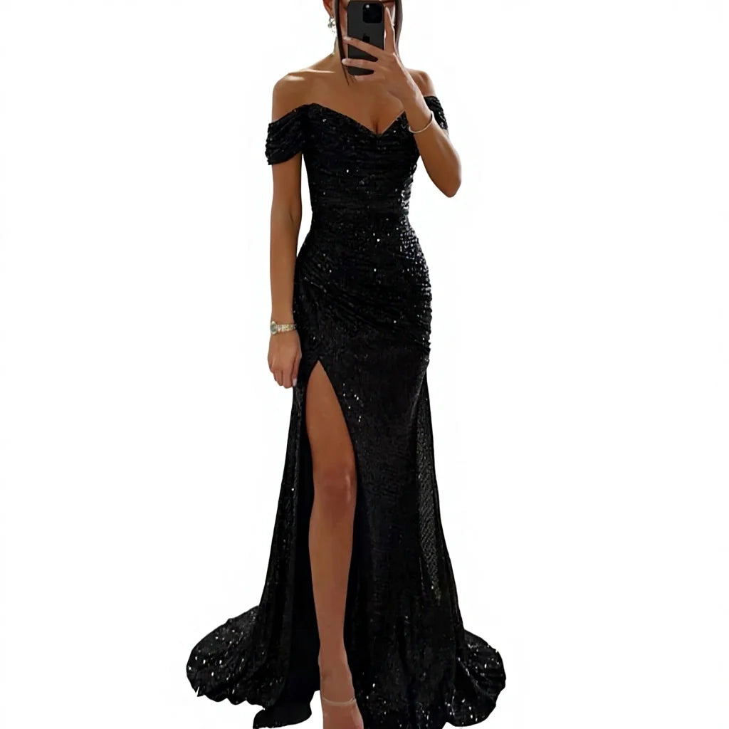 Vestido Sirena Champagne Brillante