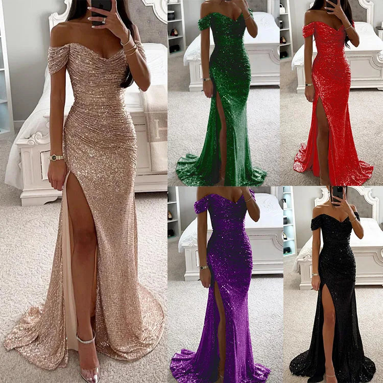 Vestido Sirena Champagne Brillante