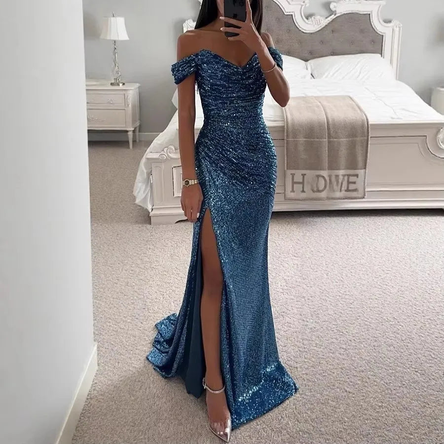 Vestido Sirena Champagne Brillante
