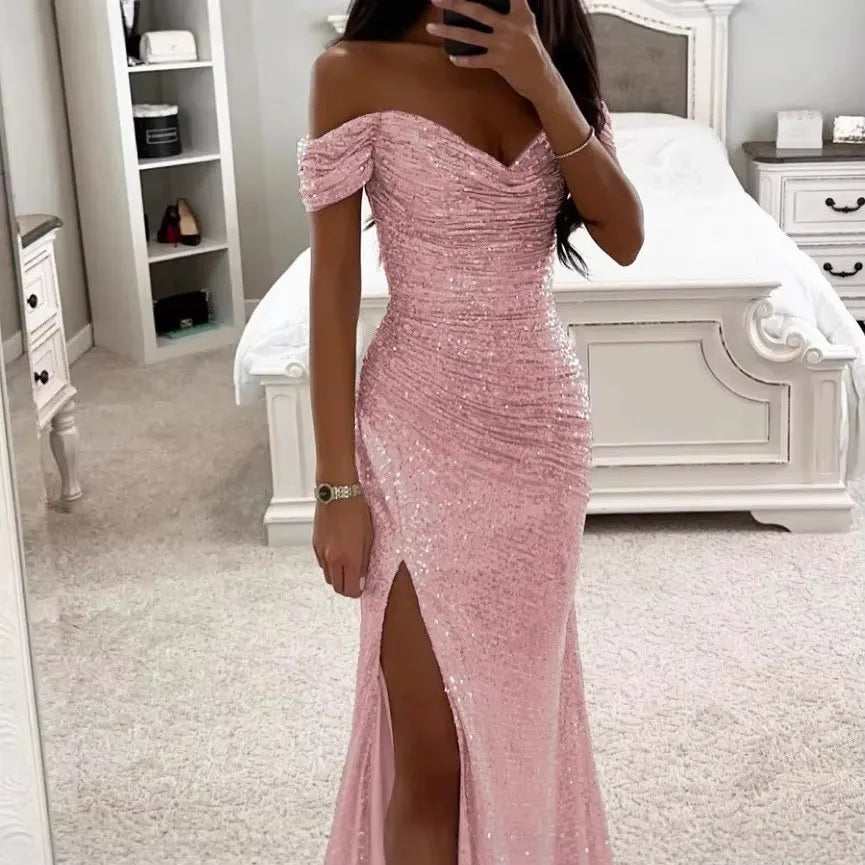 Vestido Sirena Champagne Brillante