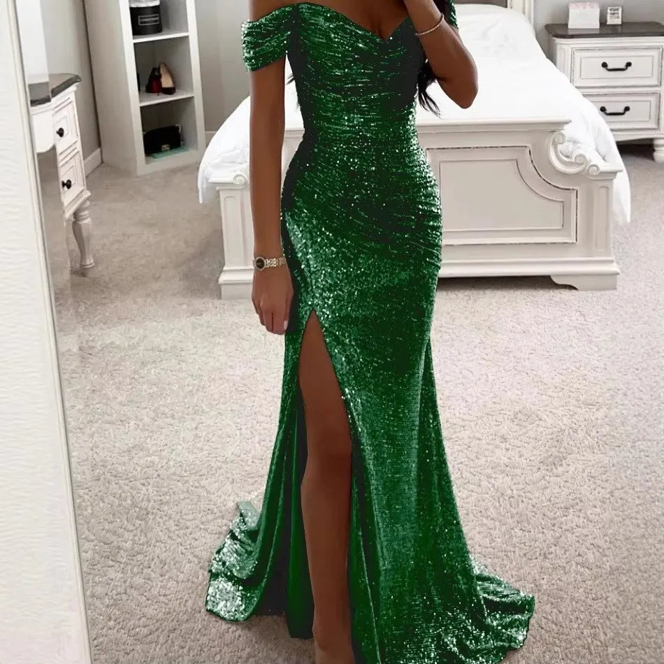 Vestido Sirena Champagne Brillante
