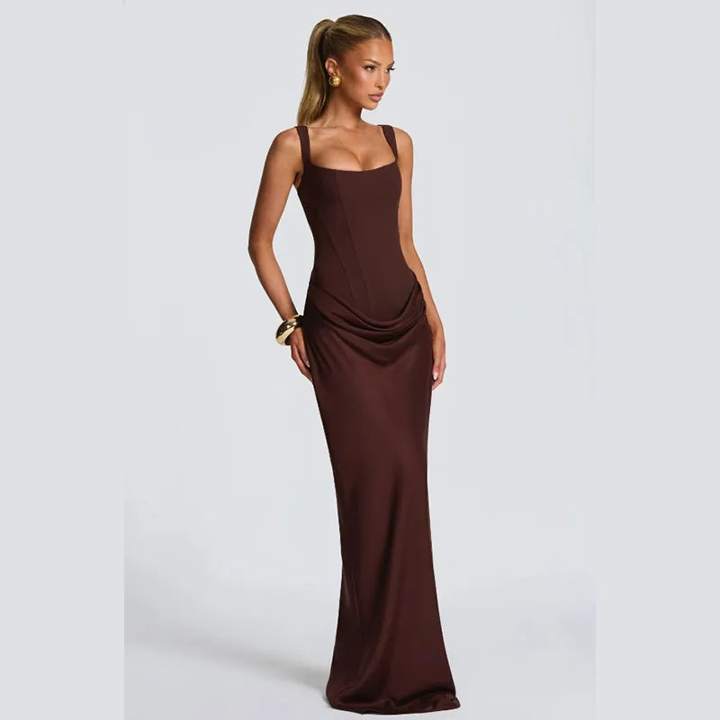 Vestido Gala Amarillo Strapless con Abertura