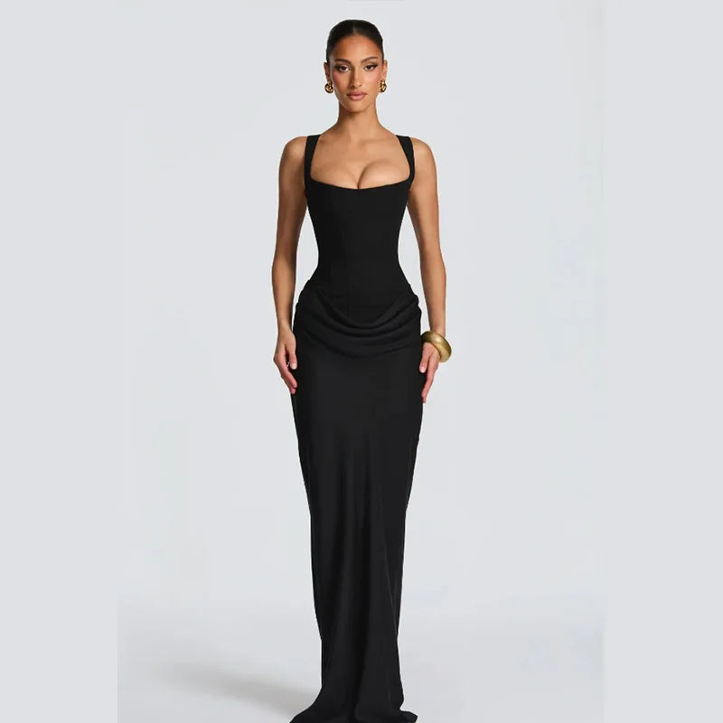 Vestido Gala Amarillo Strapless con Abertura
