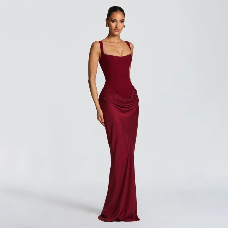 Vestido Gala Amarillo Strapless con Abertura