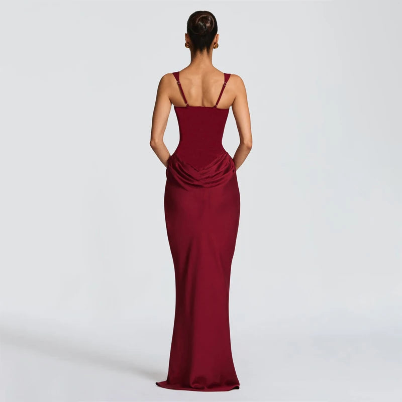 Vestido Gala Amarillo Strapless con Abertura