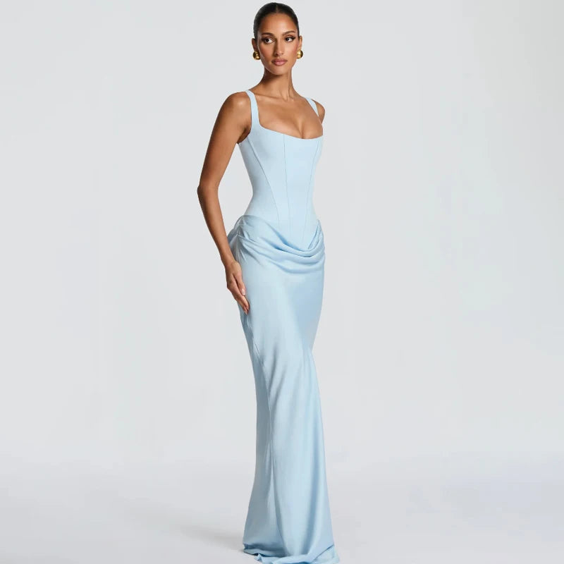 Vestido Gala Amarillo Strapless con Abertura
