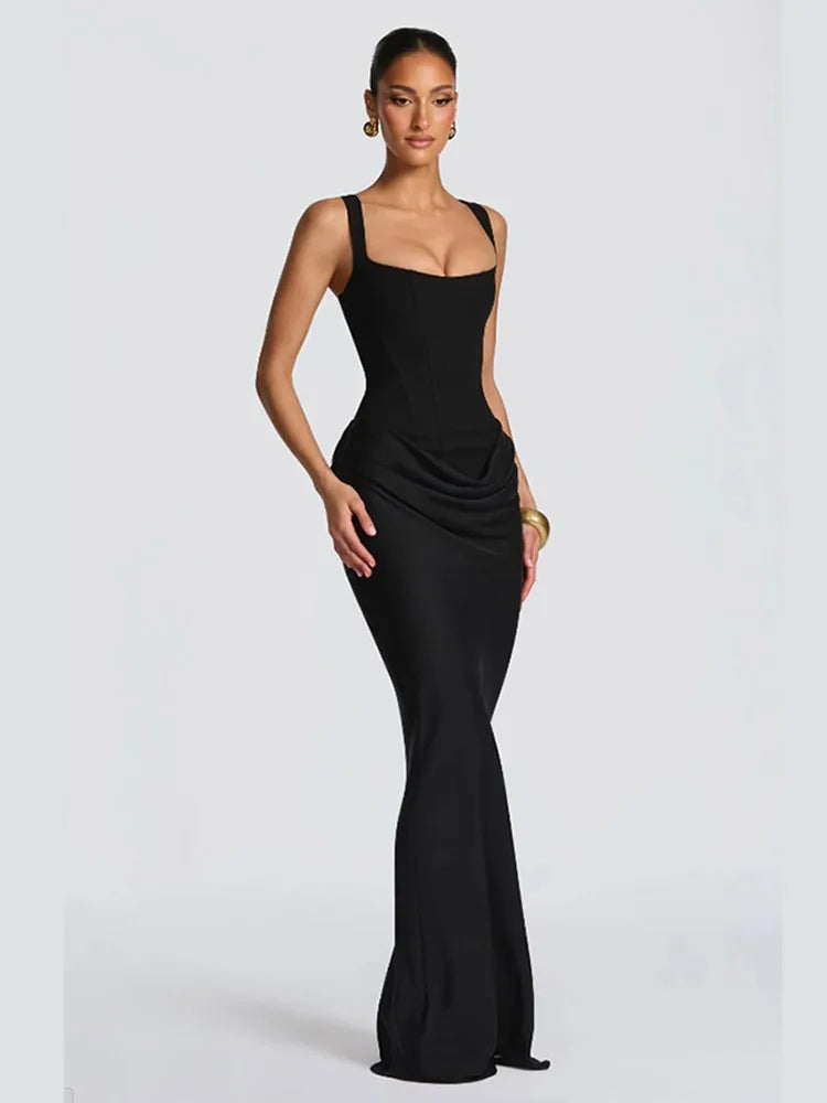 Vestido Gala Amarillo Strapless con Abertura